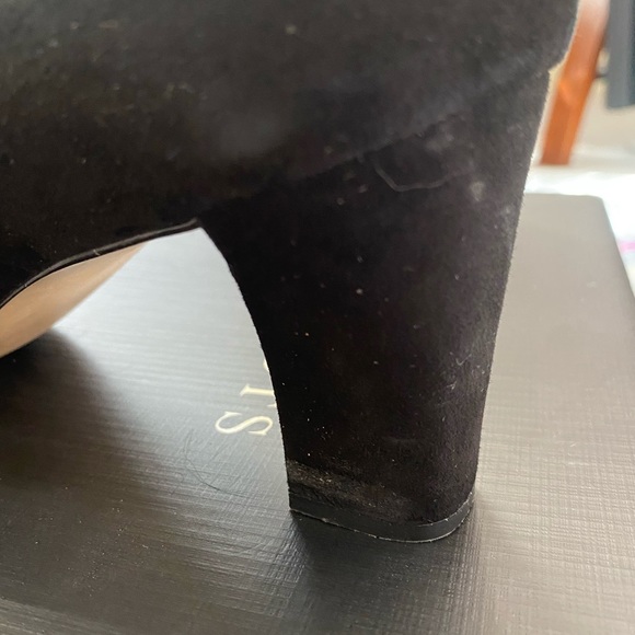 Talbots 8 1/2 B Suede Black Mid Heel Pumps Shoes w/Box - Picture 5 of 9